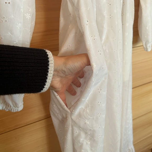 Vintage 70s Handmade Eyelet Maxi Dress - Picture 7 of 8